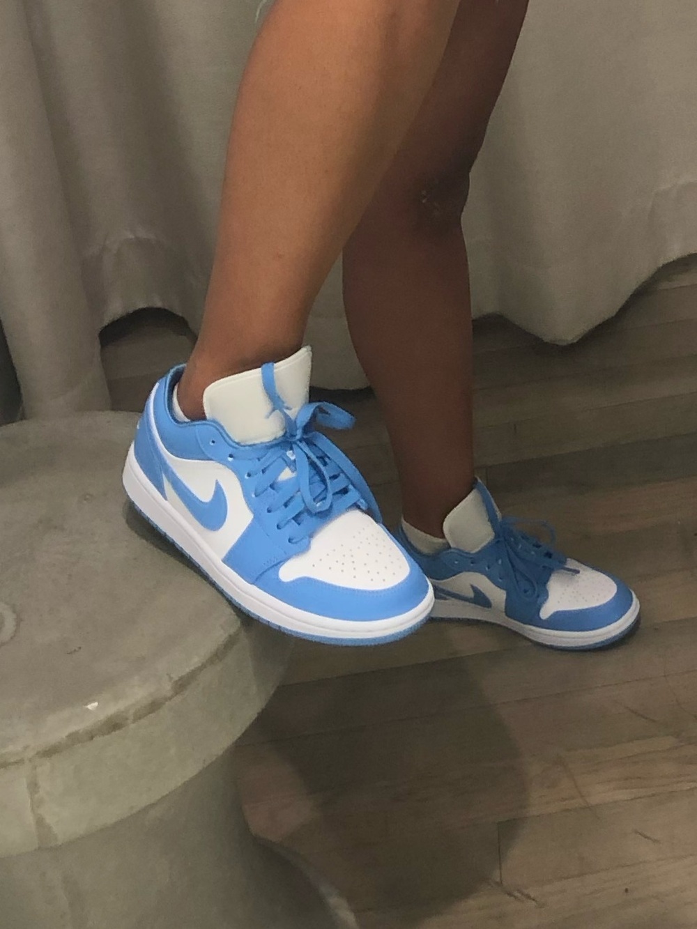 Nike Women’s Low-Top Sneakers in White and Light Blue